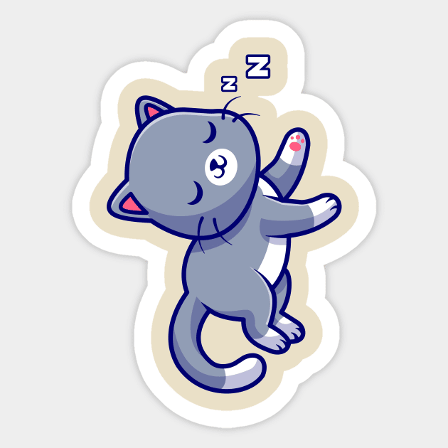 Cute Cat Sleeping Cartoon Sticker by Catalyst Labs